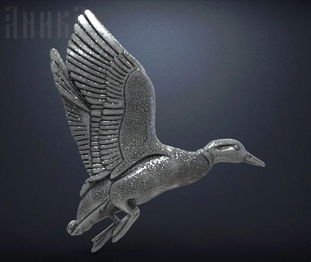 wild duck badge 3D Print Model .c4d .max .obj .3ds .fbx .stl .blend 