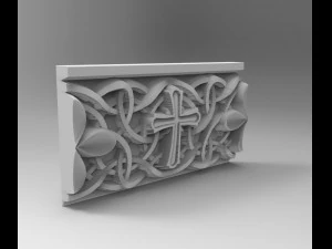 a piece of baguette with a cross 3D Print Model