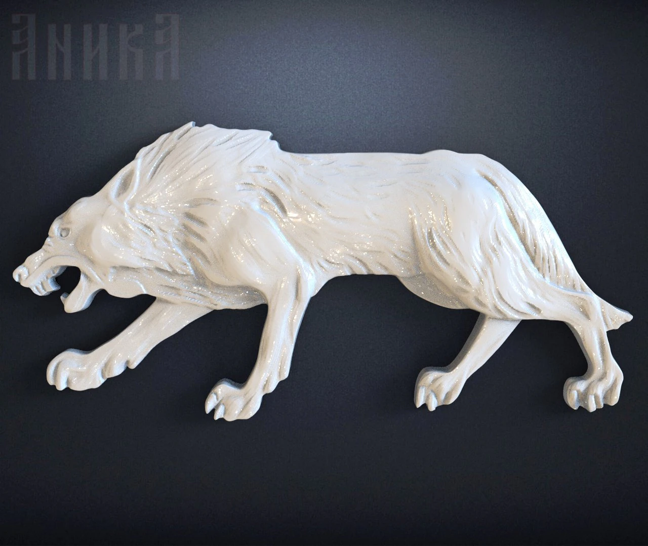 wolf icon 3D Print Model .c4d .max .obj .3ds .fbx .stl .blend 
