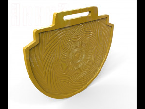 base for a double-sided sports medal with background pattern 03 Modelo de Impressão 3D