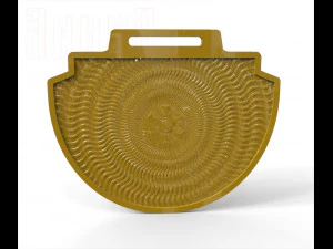 base for a double-sided sports medal with background pattern 05 3D Print Model