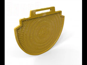 base for a double-sided sports medal with background pattern 05 3D Print Model