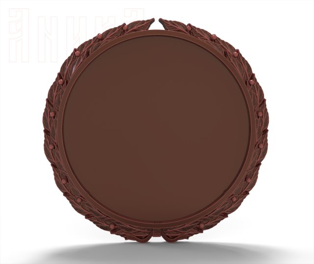 base for a badge with a wreath 3D 打印模型 .c4d .max .obj .3ds .fbx .stl .blend 