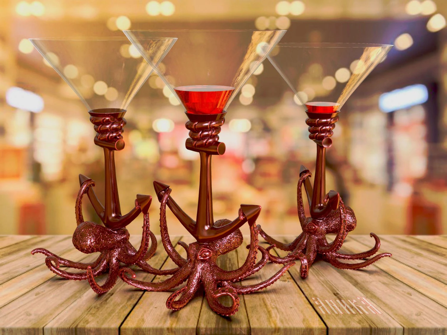 wine glass stand octopus 3D Print Model .c4d .max .obj .3ds .fbx .stl .blend 