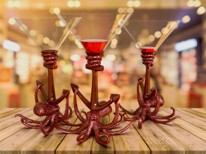 wine glass stand octopus Modelo de Impressão 3D