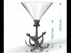 wine glass stand octopus 3D Druckmodell