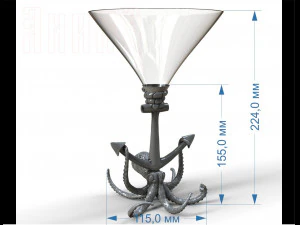 wine glass stand octopus 3D Print Model