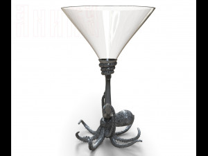 wine glass stand octopus 3D Druckmodell