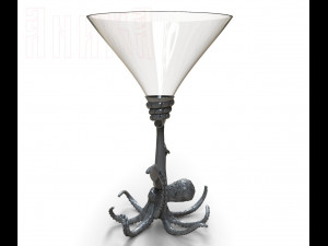 wine glass stand octopus 3D Druckmodell