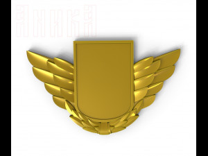 badge with shield and wings Modelo de Impressão 3D