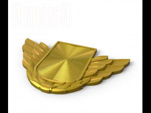 badge with shield wings and background 3D-printmodel