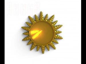 badge sun rays 3D Print Model