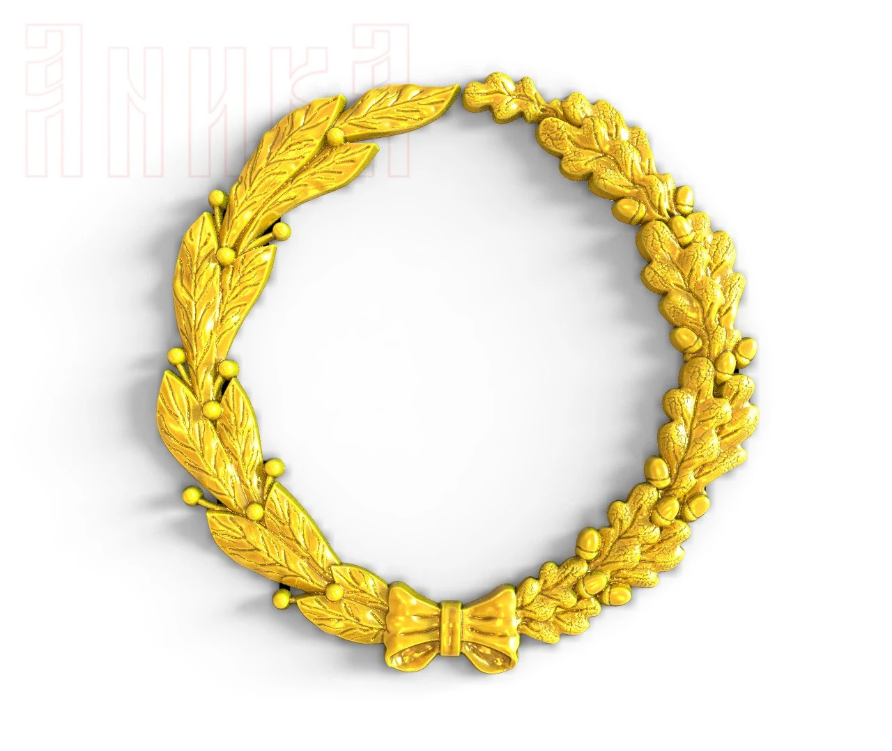 laurel and oak wreath 3D Print Model .c4d .max .obj .3ds .fbx .stl .blend
