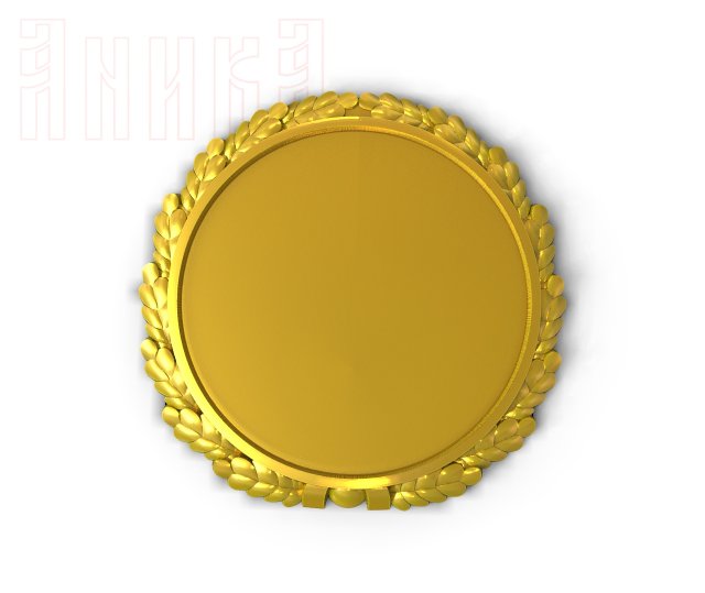 blank for badge with oak wreath 3D 打印模型 .c4d .max .obj .3ds .fbx .stl .blend 
