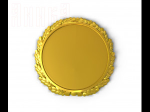 blank for badge with oak wreath Modelo de Impressão 3D