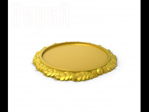 blank for badge with oak wreath 3D 打印模型