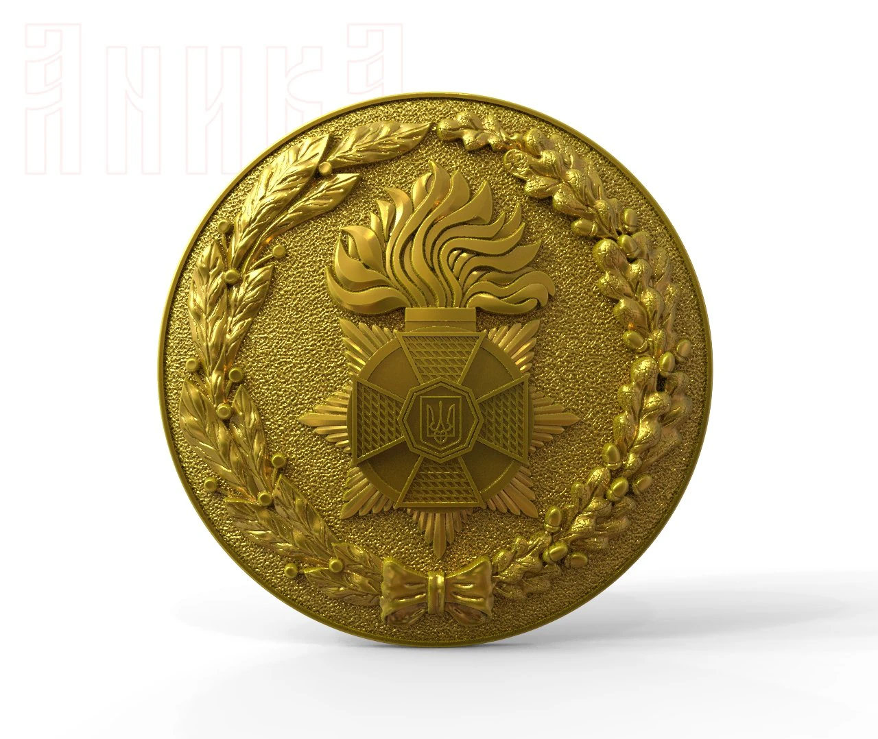 buckle of the national guard of ukraine 3D Print Model .c4d .max .obj .3ds .fbx .stl .blend 