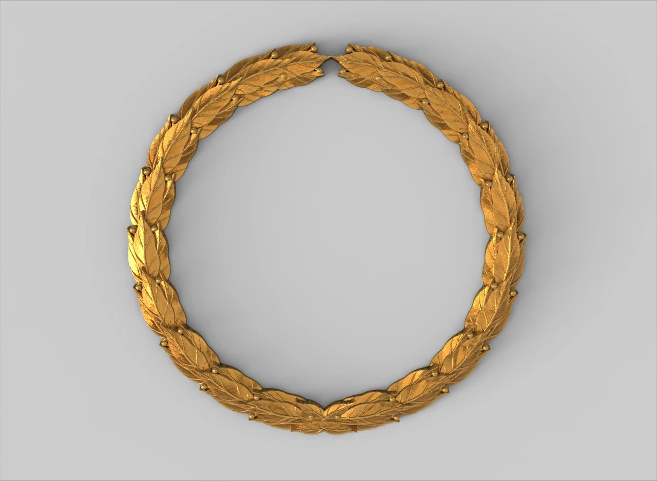 round laurel wreath 3D Print Model .c4d .max .obj .3ds .fbx .stl .blend 
