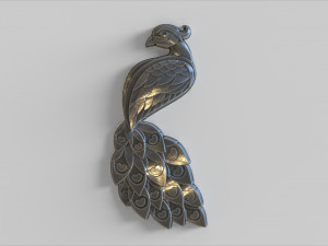Badge Peacock 3D-Druckmodell