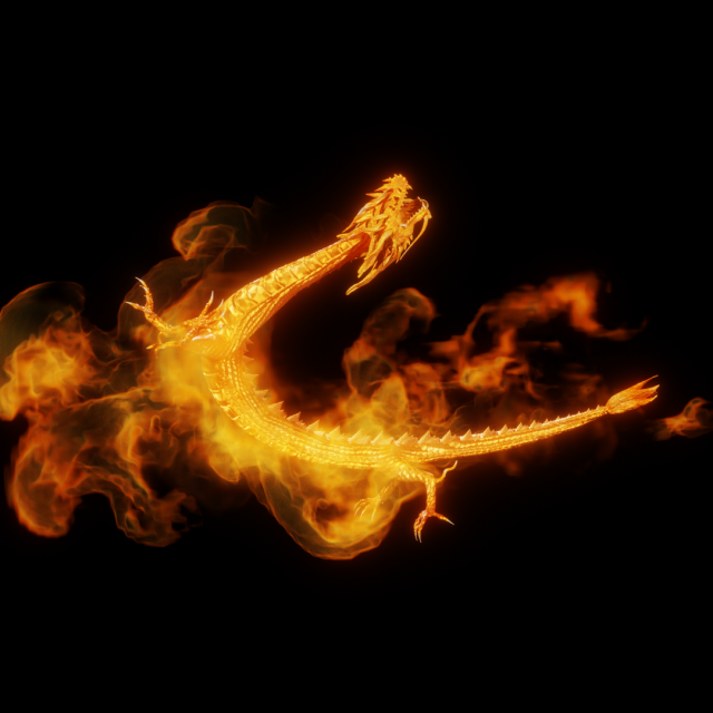 Hong Kong Dragon - Fire Dragon 3D Model .c4d .max .obj .3ds .fbx .stl .blend 