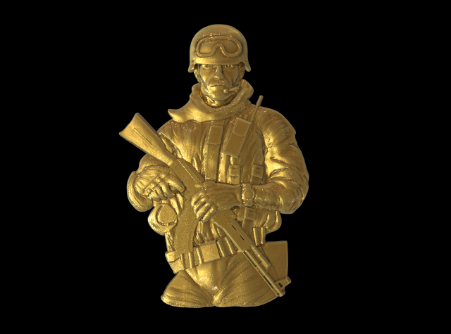 Warrior in combat gear and with an AK-47 assault rifle Modelo de Impressão 3D .c4d .max .obj .3ds .fbx .stl .blend 