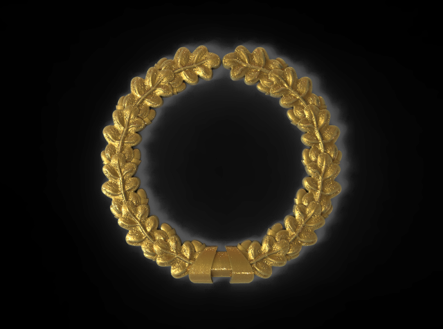 Oak wreath 3D Print Model .c4d .max .obj .3ds .fbx .stl .blend 