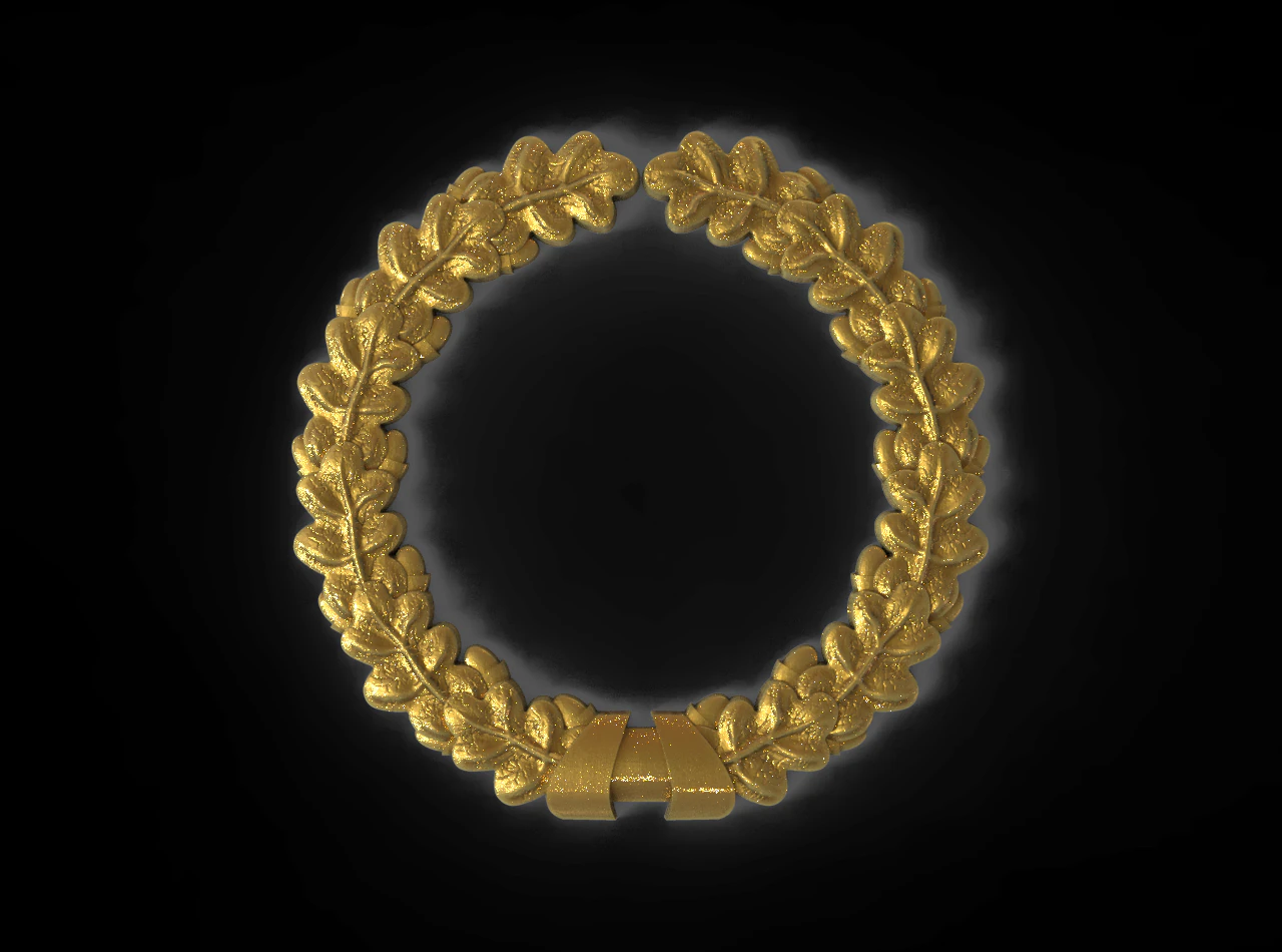 Oak wreath 3D Print Model .c4d .max .obj .3ds .fbx .stl .blend 