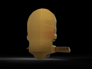 Skull with knife 3D Baskı Modeli