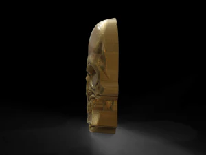 Skull with knife 3D Print Model