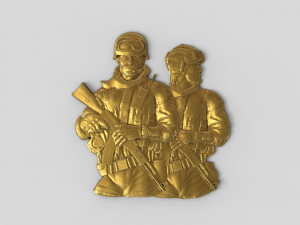 Two soldiers in combat gear and with AK-47 assault rifles 3D Print Model
