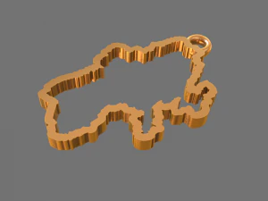 Pendant with a map of Ukraine and the original trident 3D Print Model