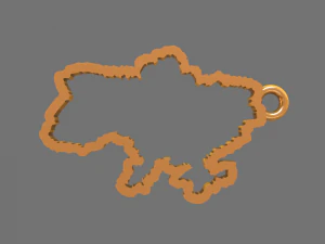 Pendant with a map of Ukraine and the original trident 3D Print Model