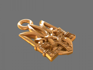 Pendant with a map of Ukraine and the original trident 3D 打印模型