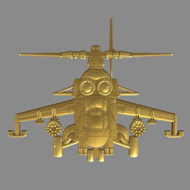 Helicopter MI-24 front view Model Cetak 3D .c4d .max .obj .3ds .fbx .stl .blend 