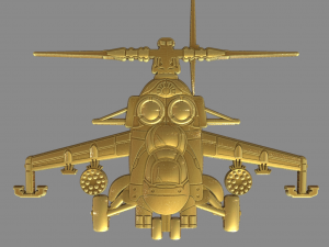 Helicopter MI-24 front view 3D Print Model