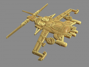 Helicopter MI-24 front view Model Cetak 3D