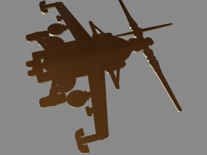 Helicopter MI-24 front view Model Cetak 3D