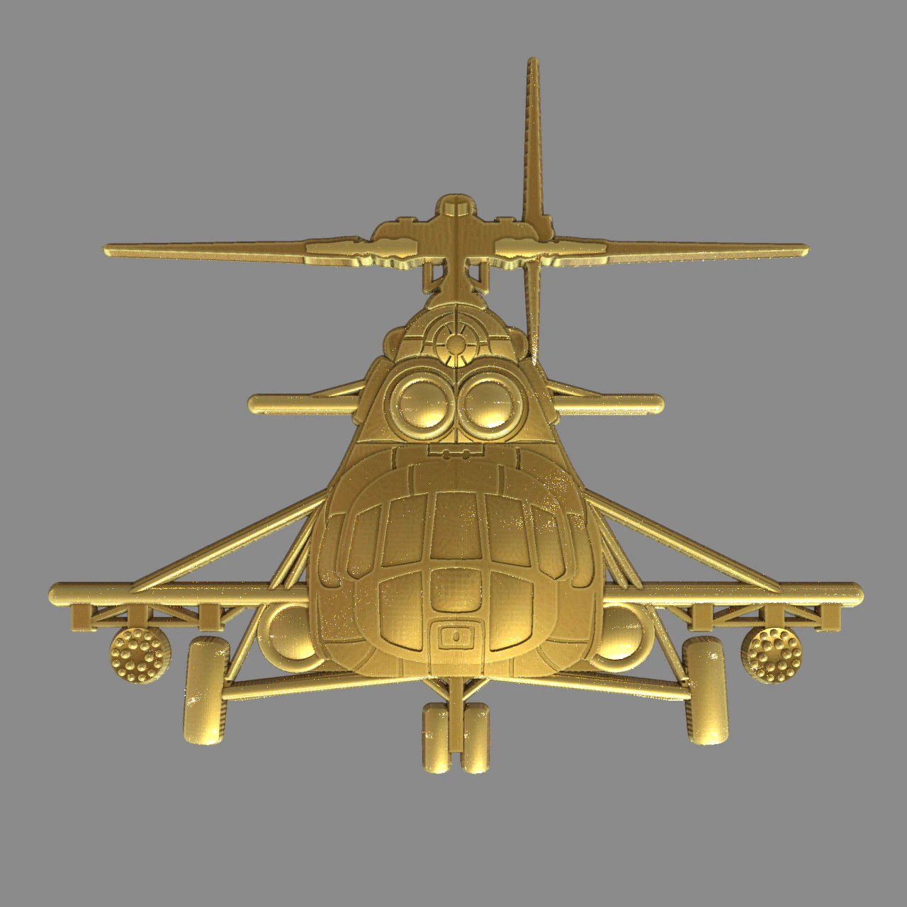 MI 8 helicopter front view 3D Print Model .c4d .max .obj .3ds .fbx .stl .blend 