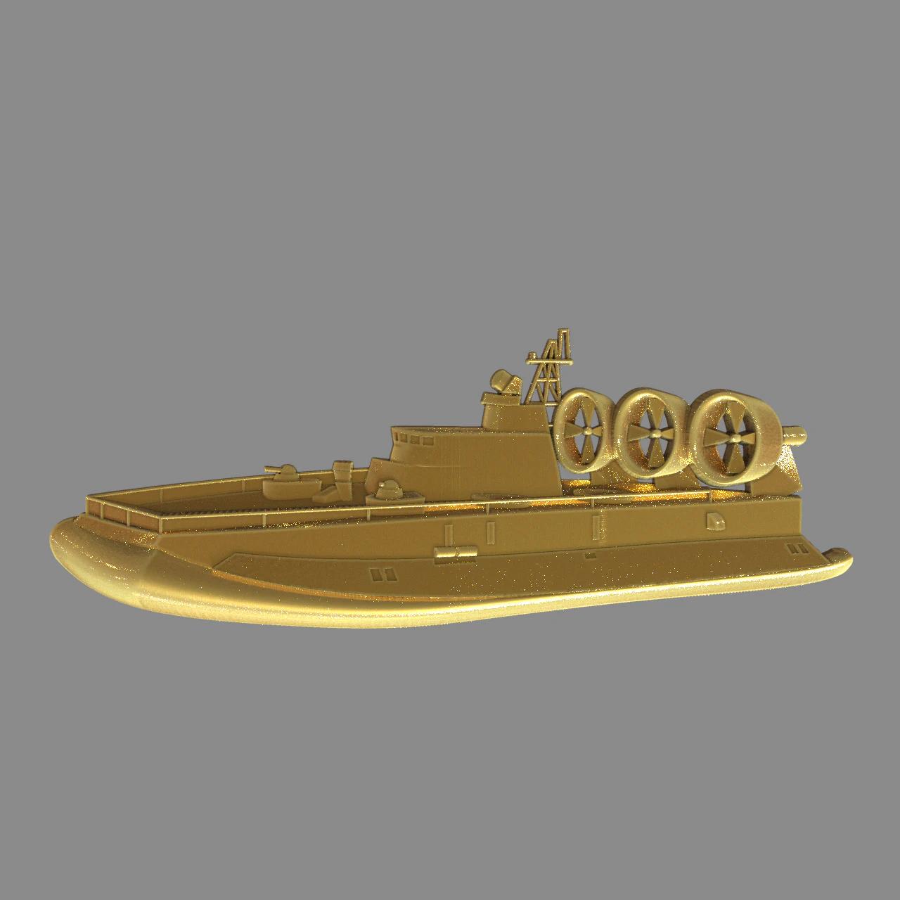 Military boat 3D Print Model .c4d .max .obj .3ds .fbx .stl .blend 