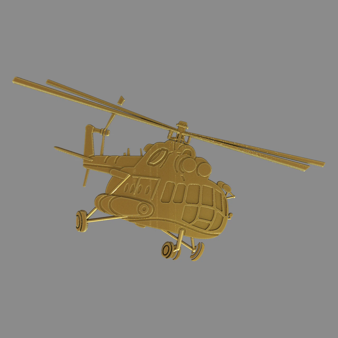 MI 8 helicopter side view 3D Print Model .c4d .max .obj .3ds .fbx .stl .blend 