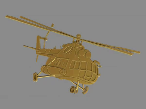 MI 8直升机侧视图 3D 打印模型