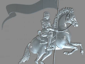 Лицар на коні і банер 3D Принт Модель