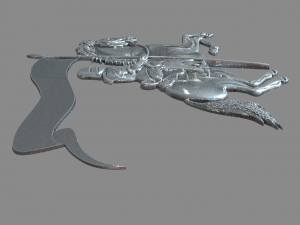 Knight on horseback and banner 3D 프린트 모델