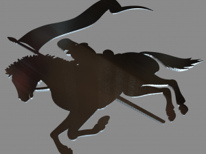 Knight on horseback and banner 3D 프린트 모델