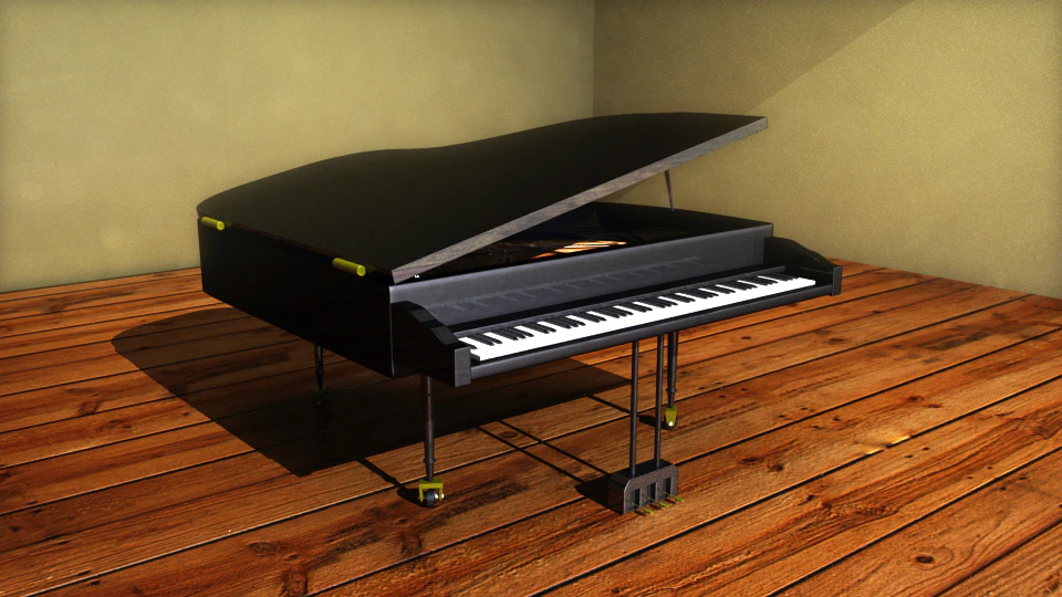 grand piano 3D Model .c4d .max .obj .3ds .fbx .stl .blend 