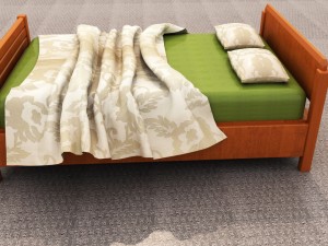 wooden bed 3D मॉडल