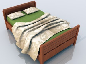 wooden bed 3D Model