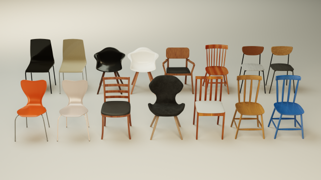 chair collection Modello 3D .c4d .max .obj .3ds .fbx .stl .blend