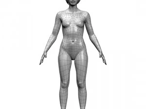 cad human body basic casual woman model f1p1d0v1 3D Model