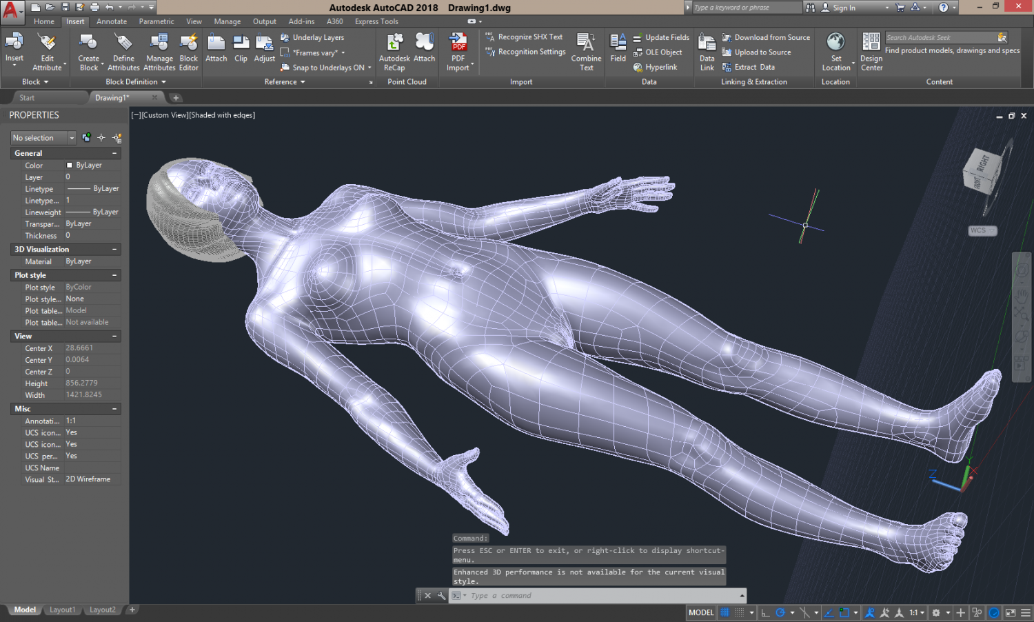 3д модель человека в AUTOCAD